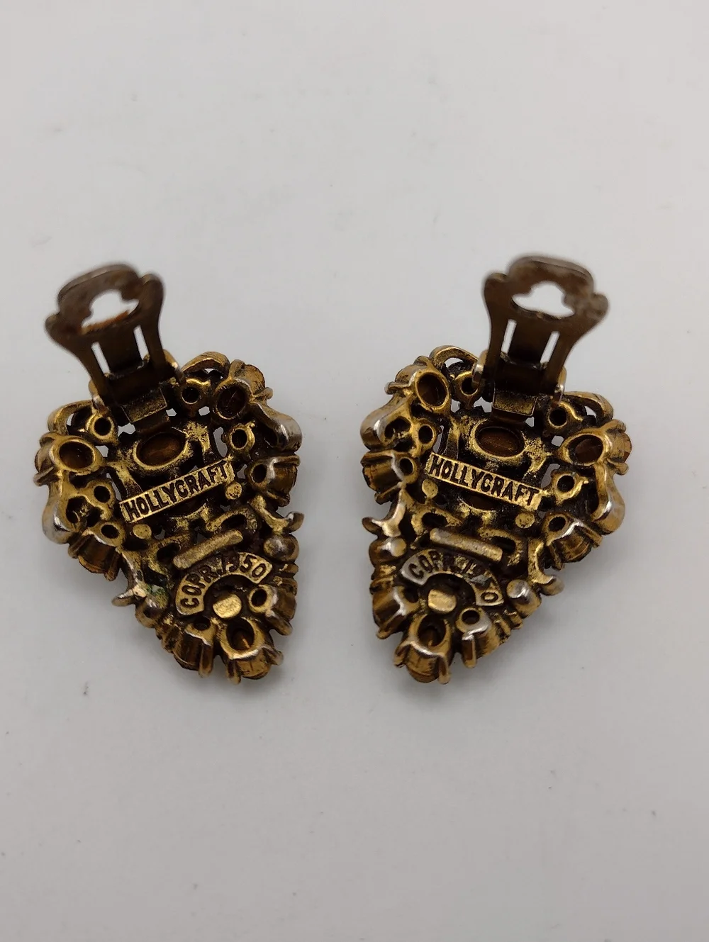 Vintage Hollycraft Clip-On Earrings 1950s-60s - Picture 5 of 6